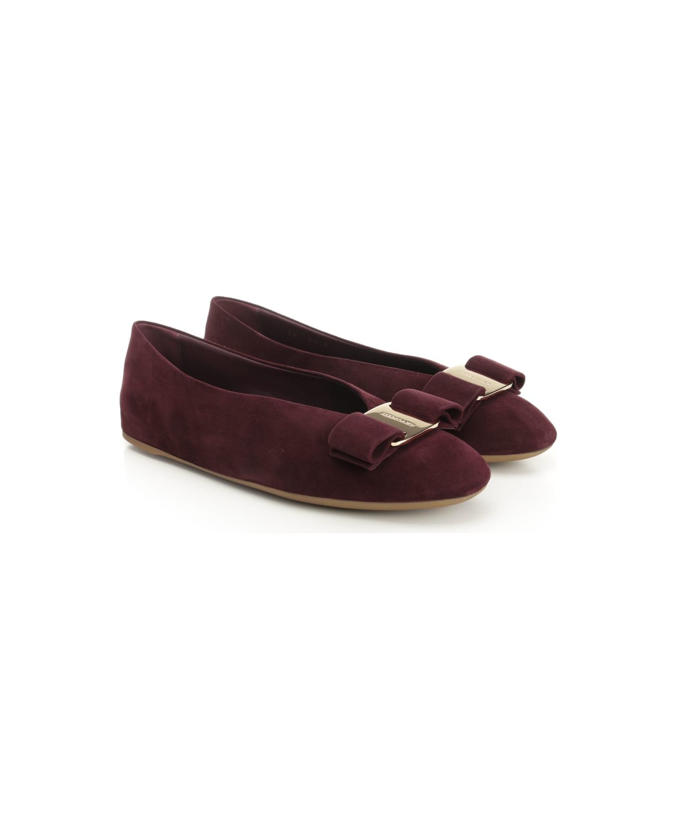 Ferragamo 
vara
 Suede Ballerina - RED