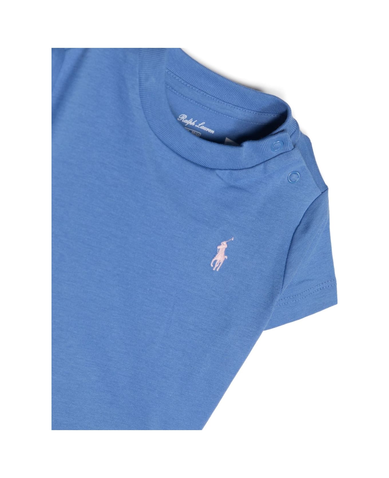 Ralph Lauren Cerulean Blue T-shirt With Pink Pony - Blue Tシャツ＆ポロシャツ