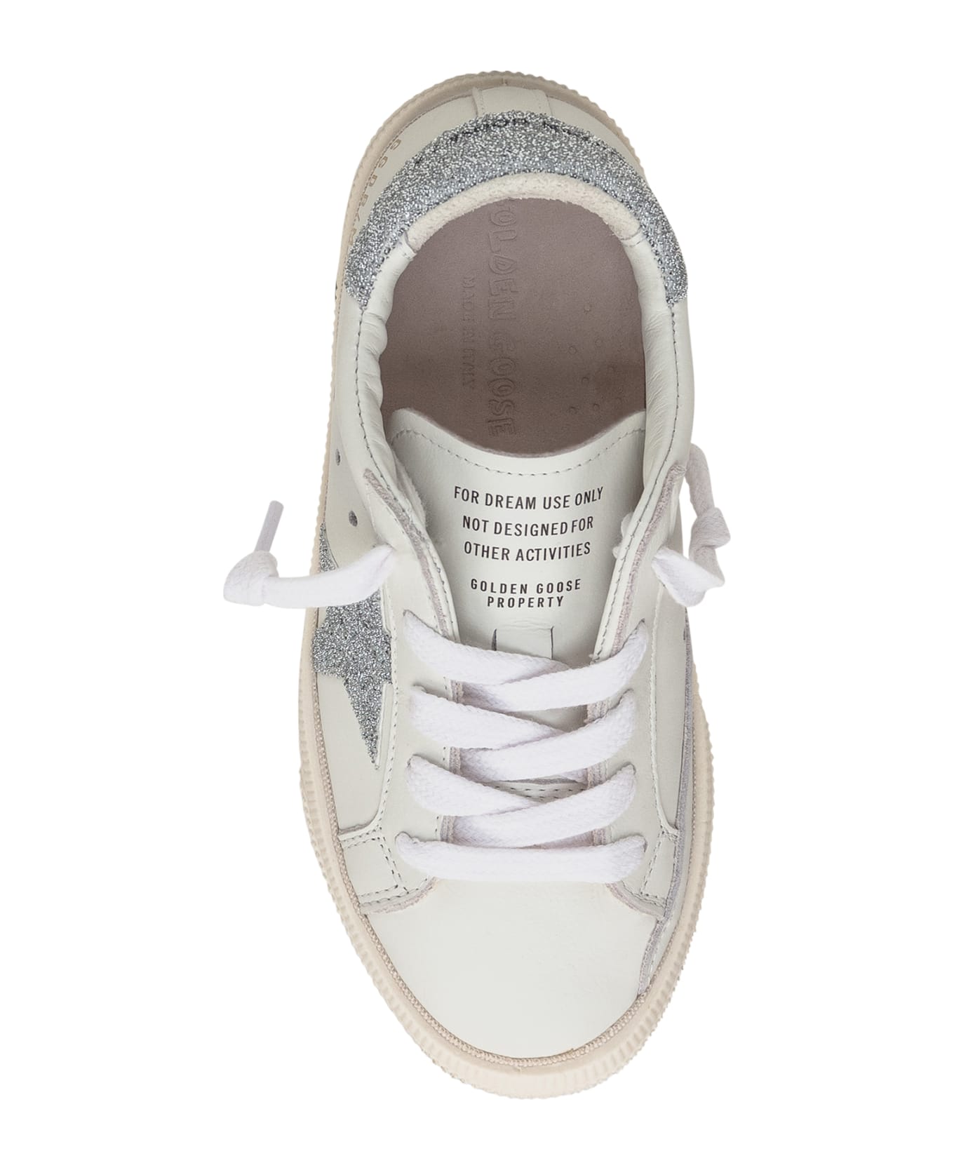 Golden Goose May Upper Sneaker - WHITE/SILVER