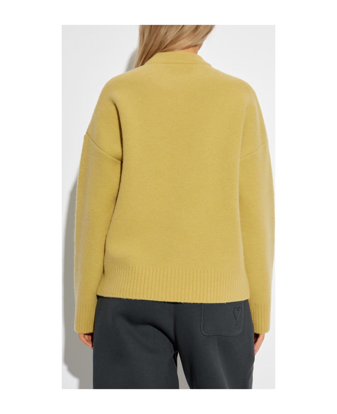 Ami Alexandre Mattiussi Wool Sweater With Logo - GREEN