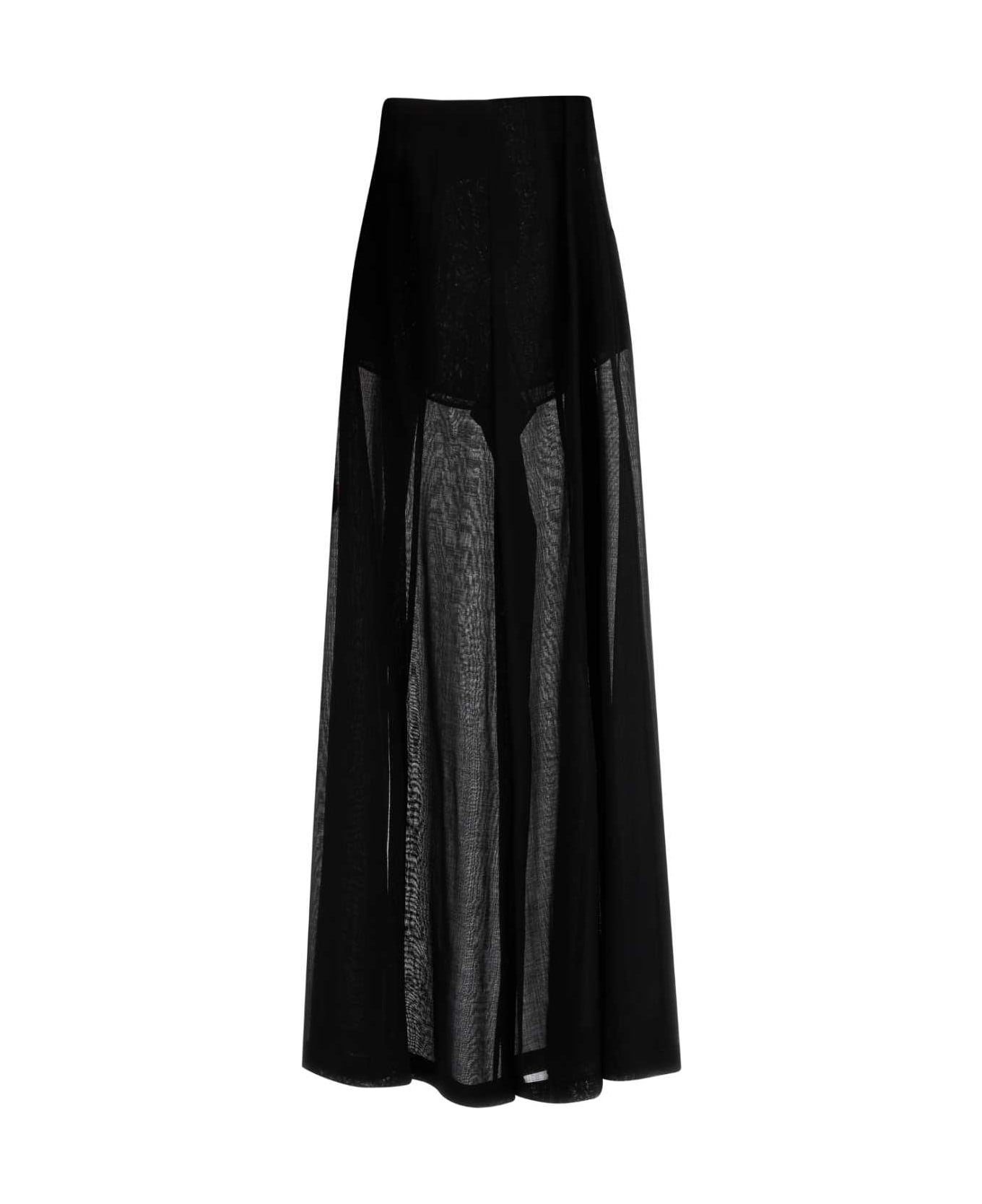 Philosophy di Lorenzo Serafini Black Wool Blend Wide-leg Pant - NERO
