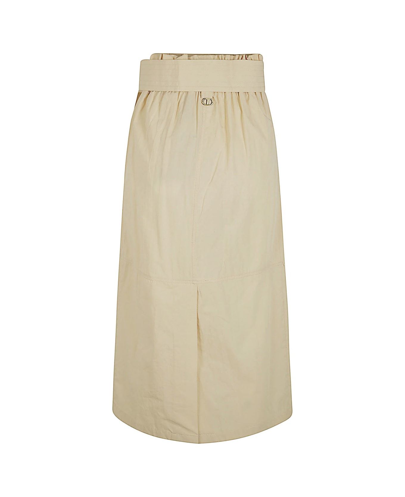 TwinSet Belted Midi Skirt - Parchment