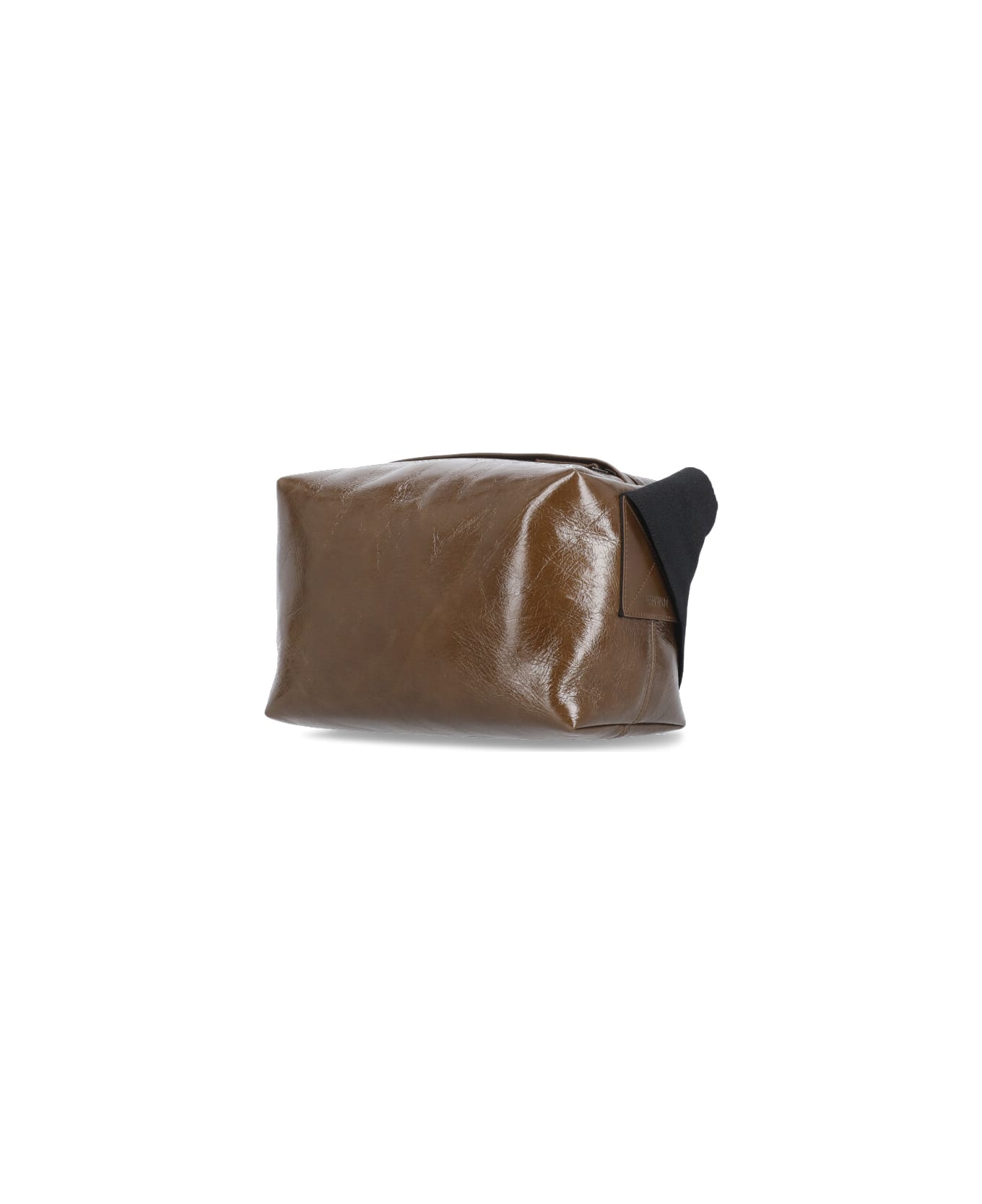 Uma Wang Square Shoulder Bag In Leather - BROWN