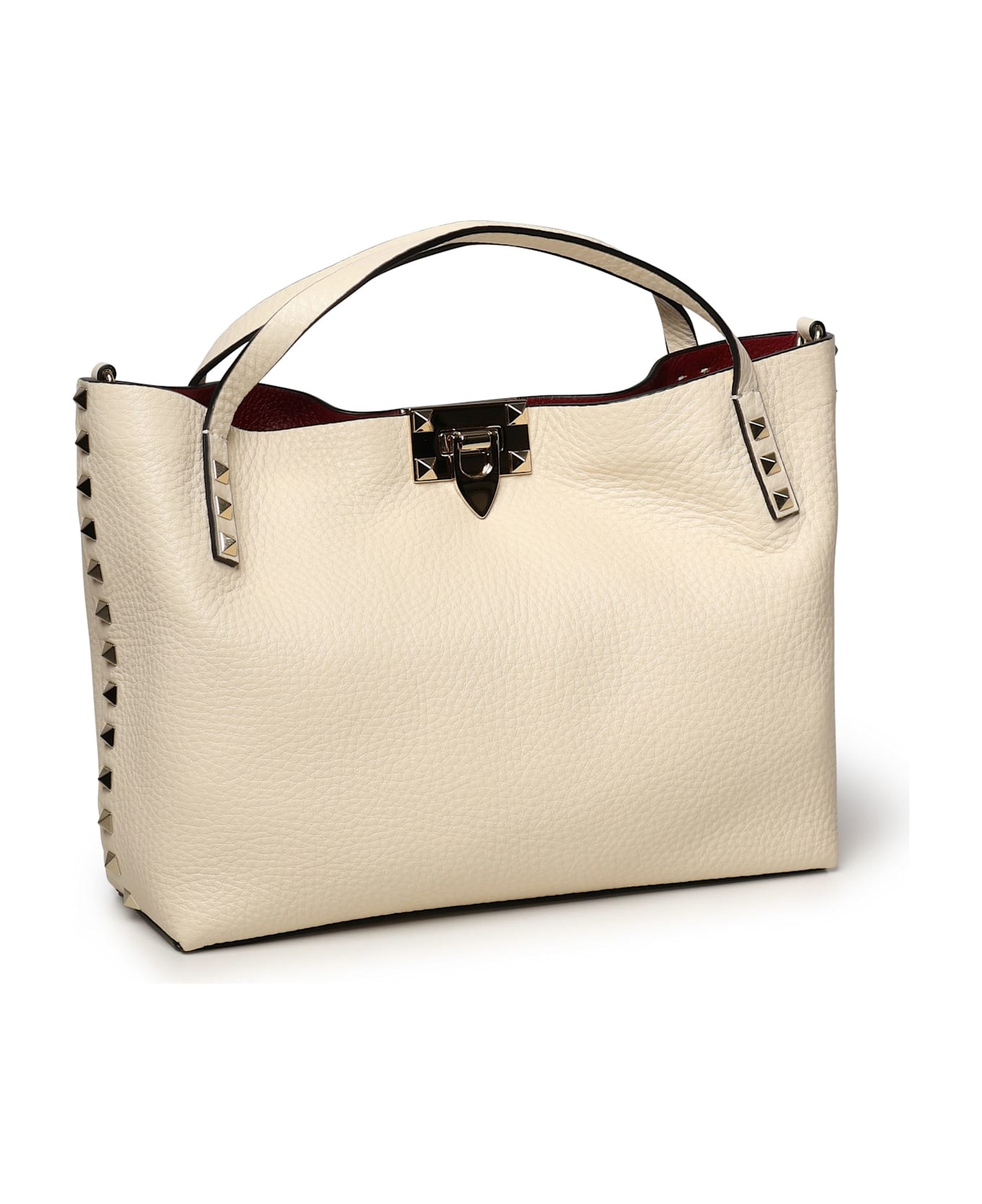 Valentino Garavani Rockstud Small Tote Bag - White