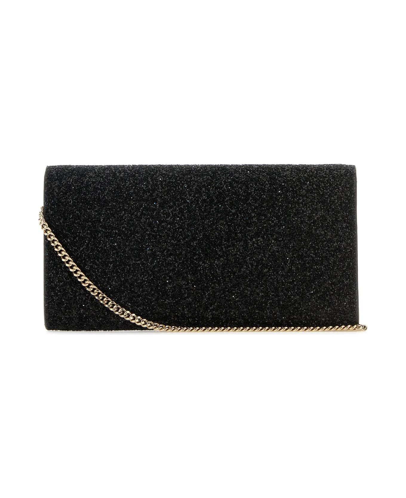 Jimmy Choo Embellished Fabric Emmie Clutch - Black