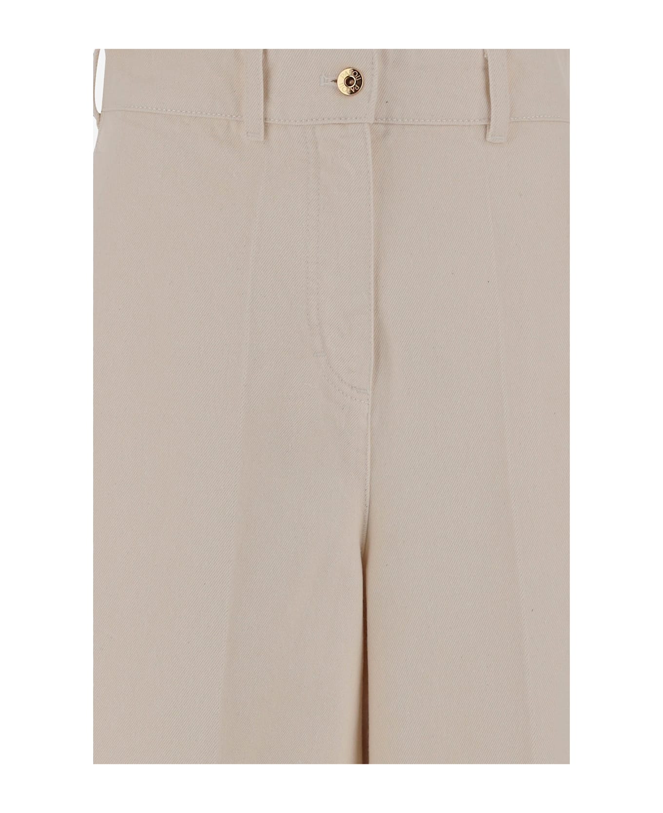 Patou Cotton Short Pants With Logo - Beige
