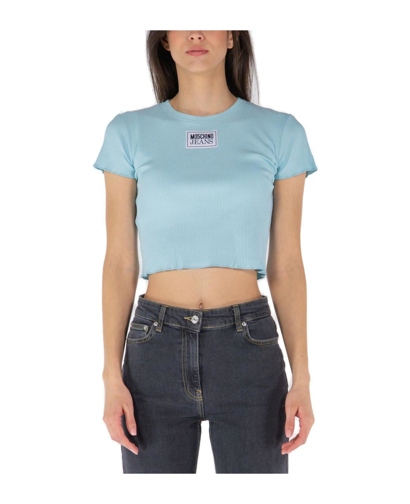 Moschino Jeans Lettuce Hem Cropped T-shirt Tシャツ