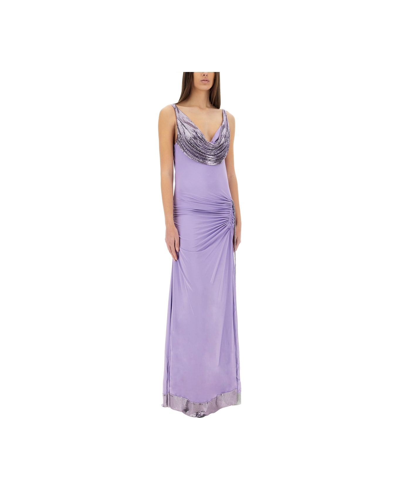 Paco Rabanne Long Dress With Drape