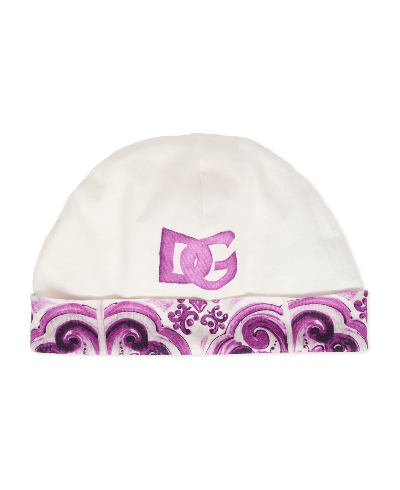 Dolce 
Gabbana Purple Babygrow Set For Baby Girl With Majolica - Violet