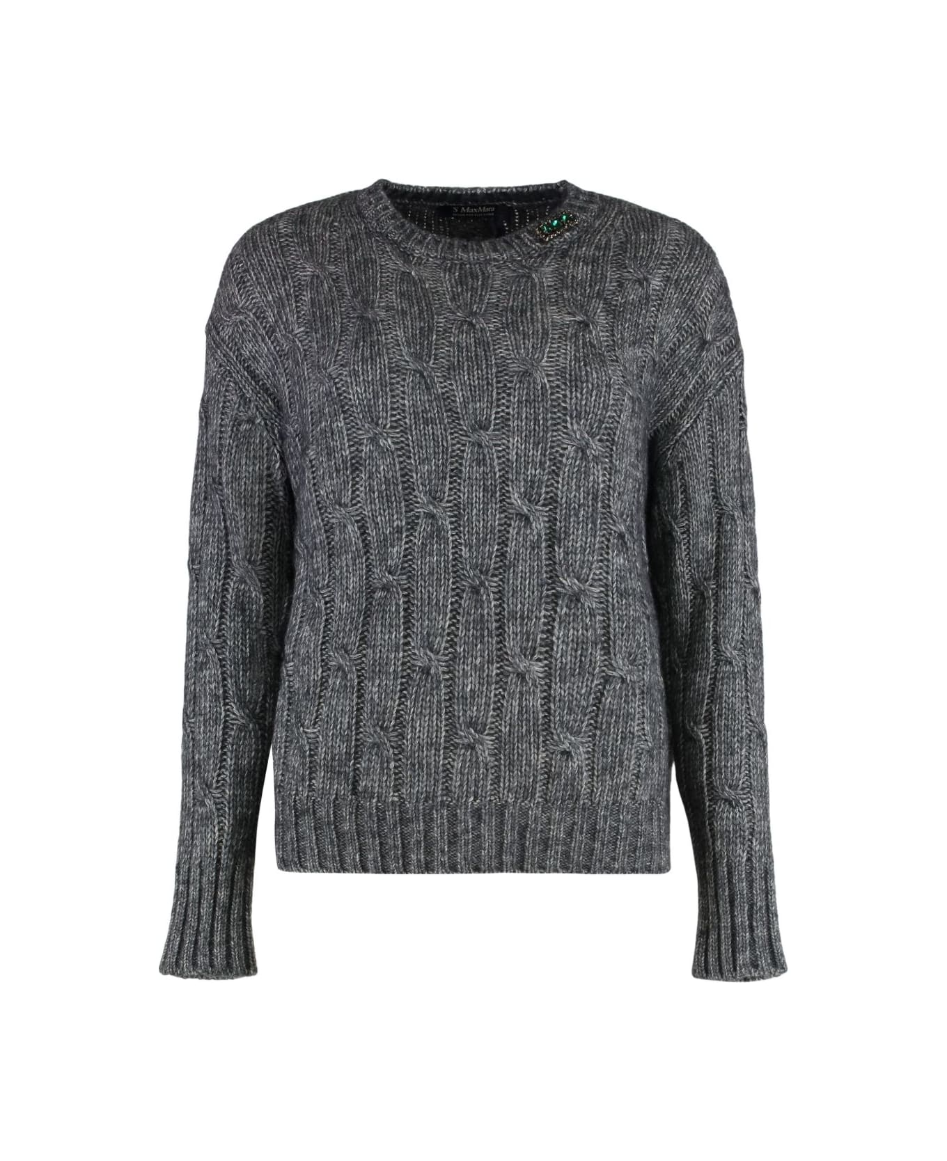 
S Max Mara Cable-knit Crewneck Sweater - Grey