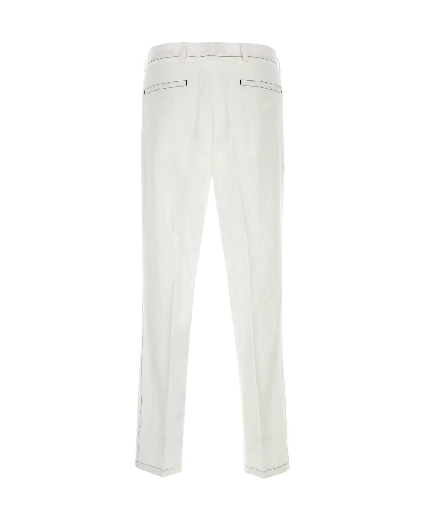 Prada White Linen Pant - BIANCO