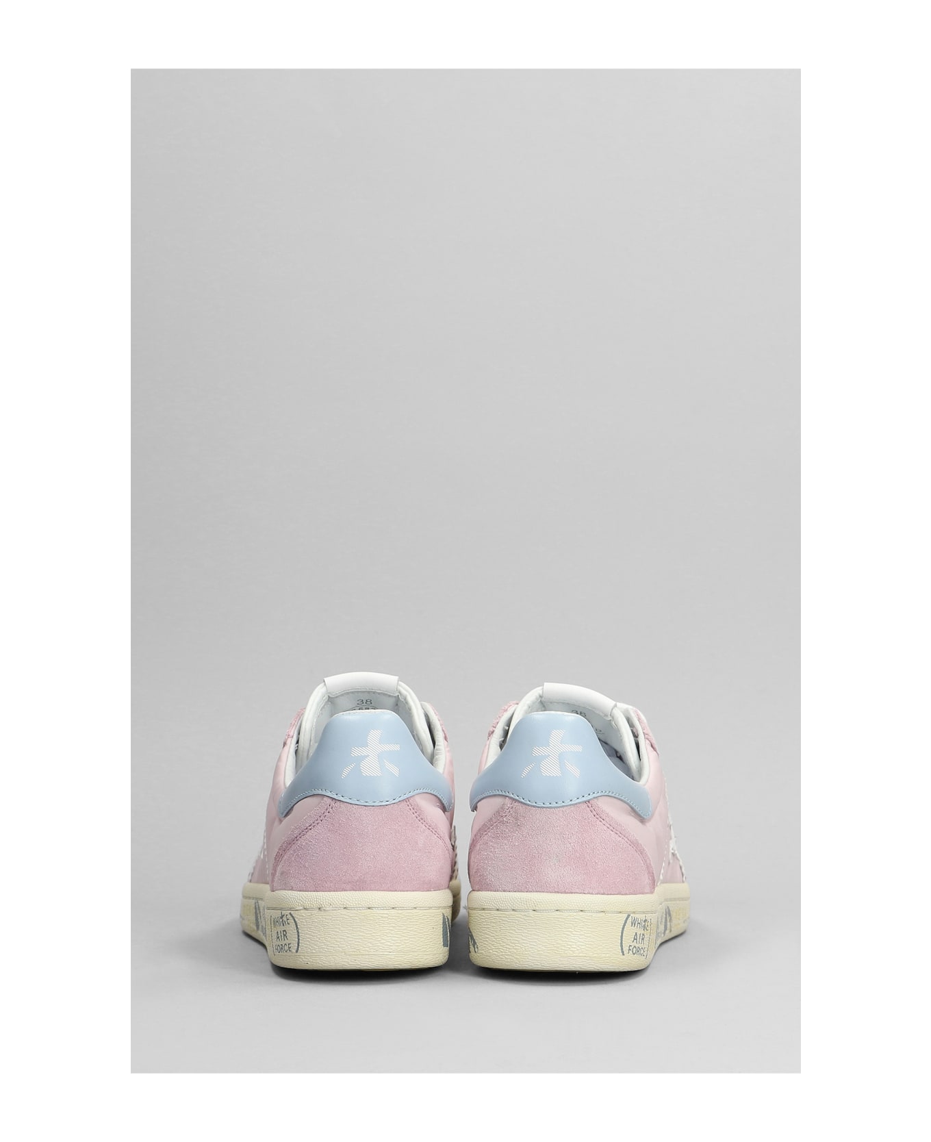 Premiata Bonnie Sneakers In Rose-pink Suede And Fabric - rose-pink