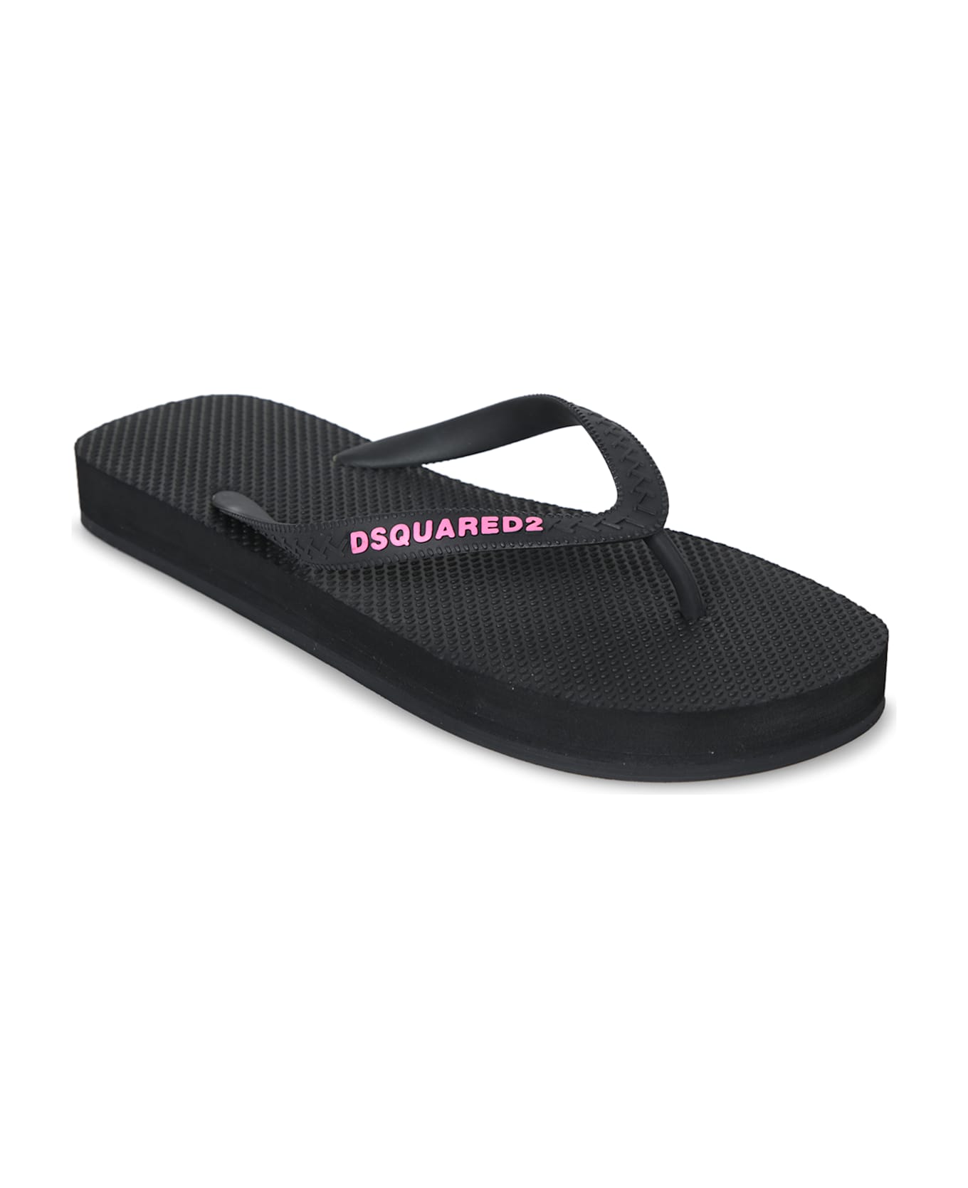 Dsquared2 Black And Pink Rubber Flip-flops - Pink