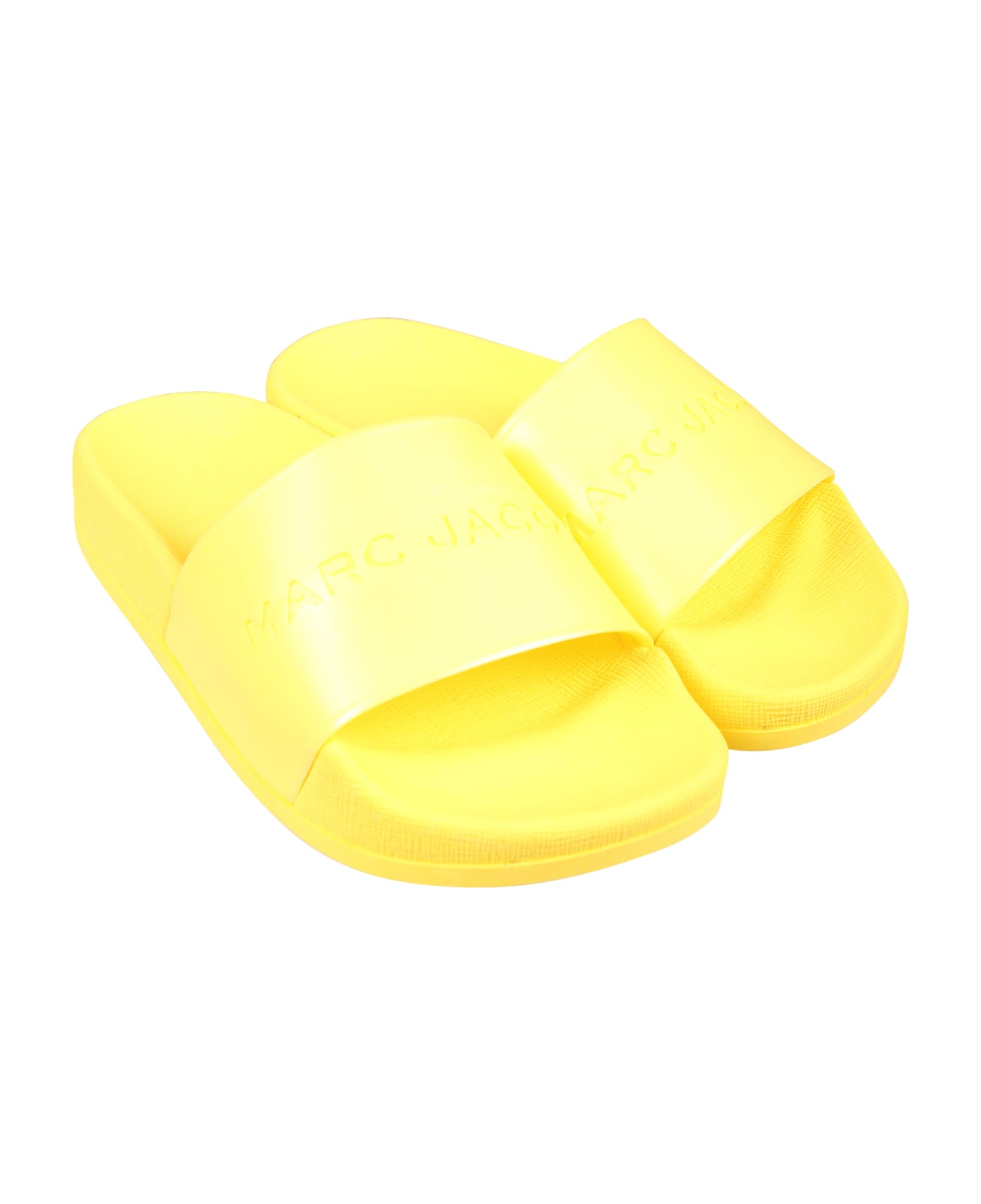 Little Marc Jacobs Yellow Slippers For Kids With Logo - Yellow