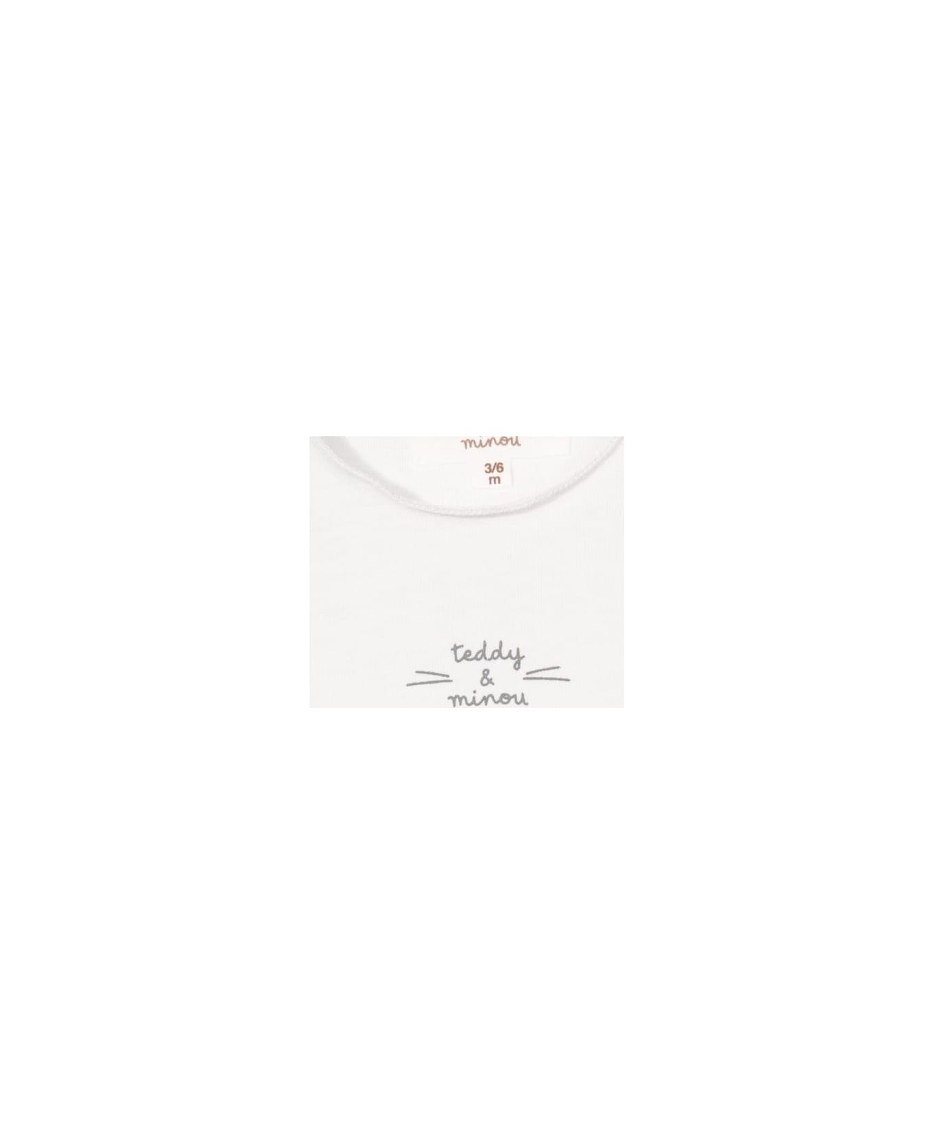 Teddy & Minou T-shirt - WHITE Tシャツ＆ポロシャツ