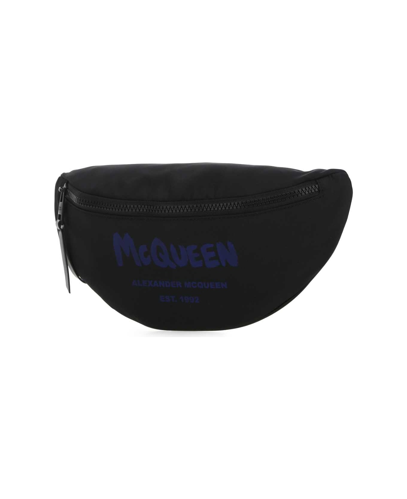 Alexander McQueen Black Polyester Mcqueen Graffiti Belt Bag - 1079