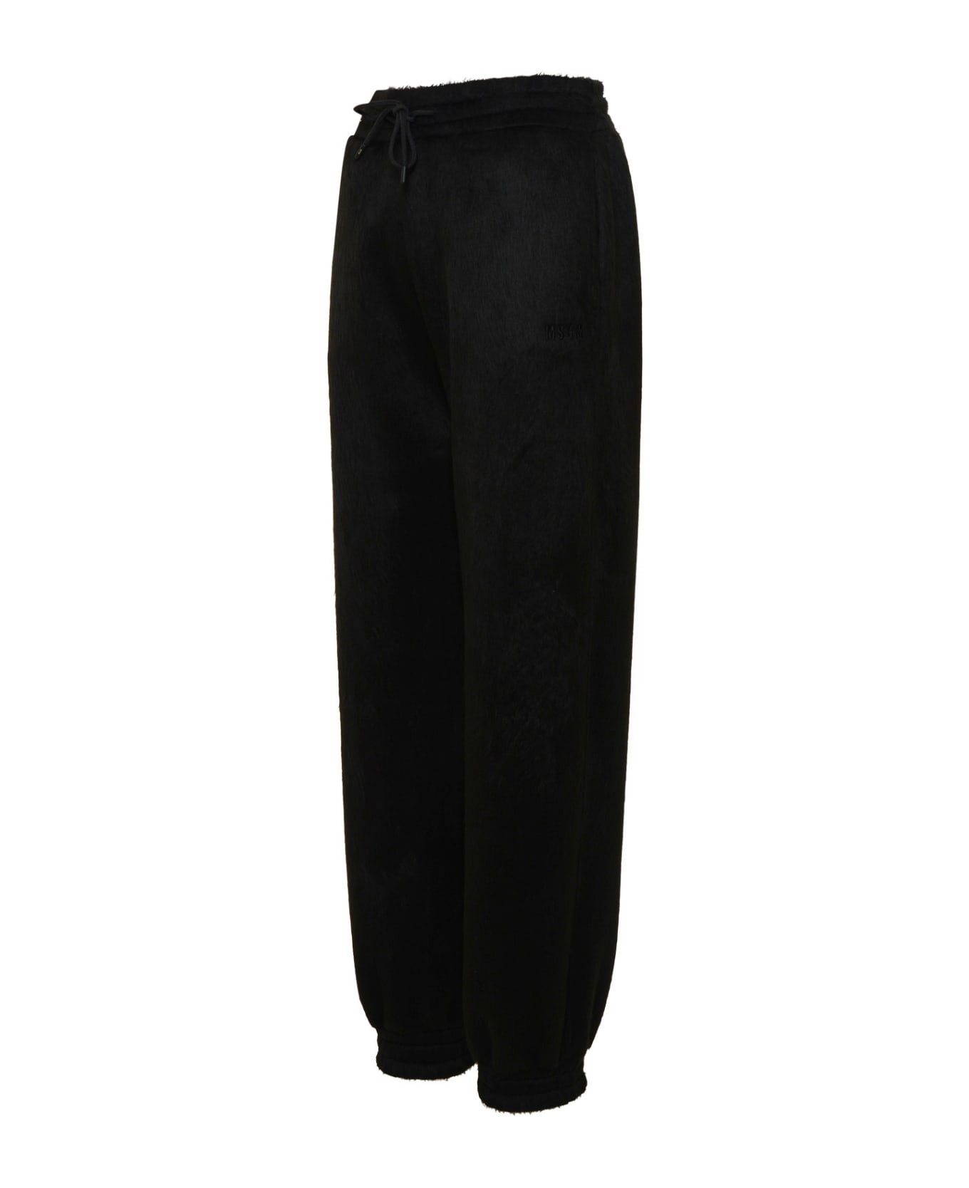 MSGM Black Acrylic Blend Pants - Black スウェットパンツ