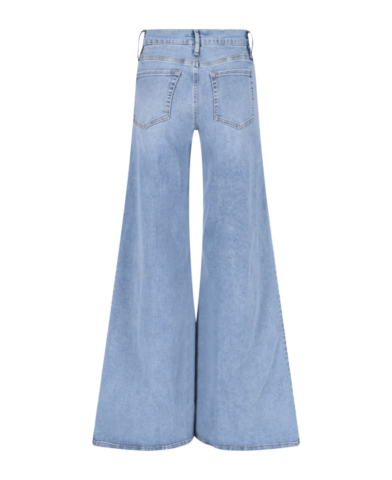 Frame 'le Palazzo' Crop Trousers - Light Blue デニム
