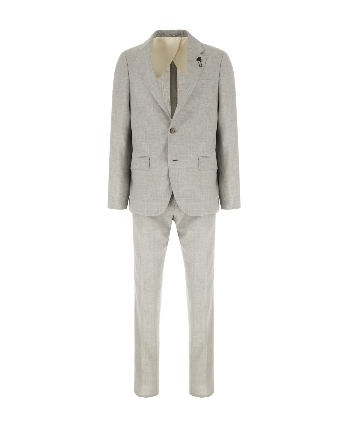 Lardini Melange Grey Wool Blend Suits - SALVIA