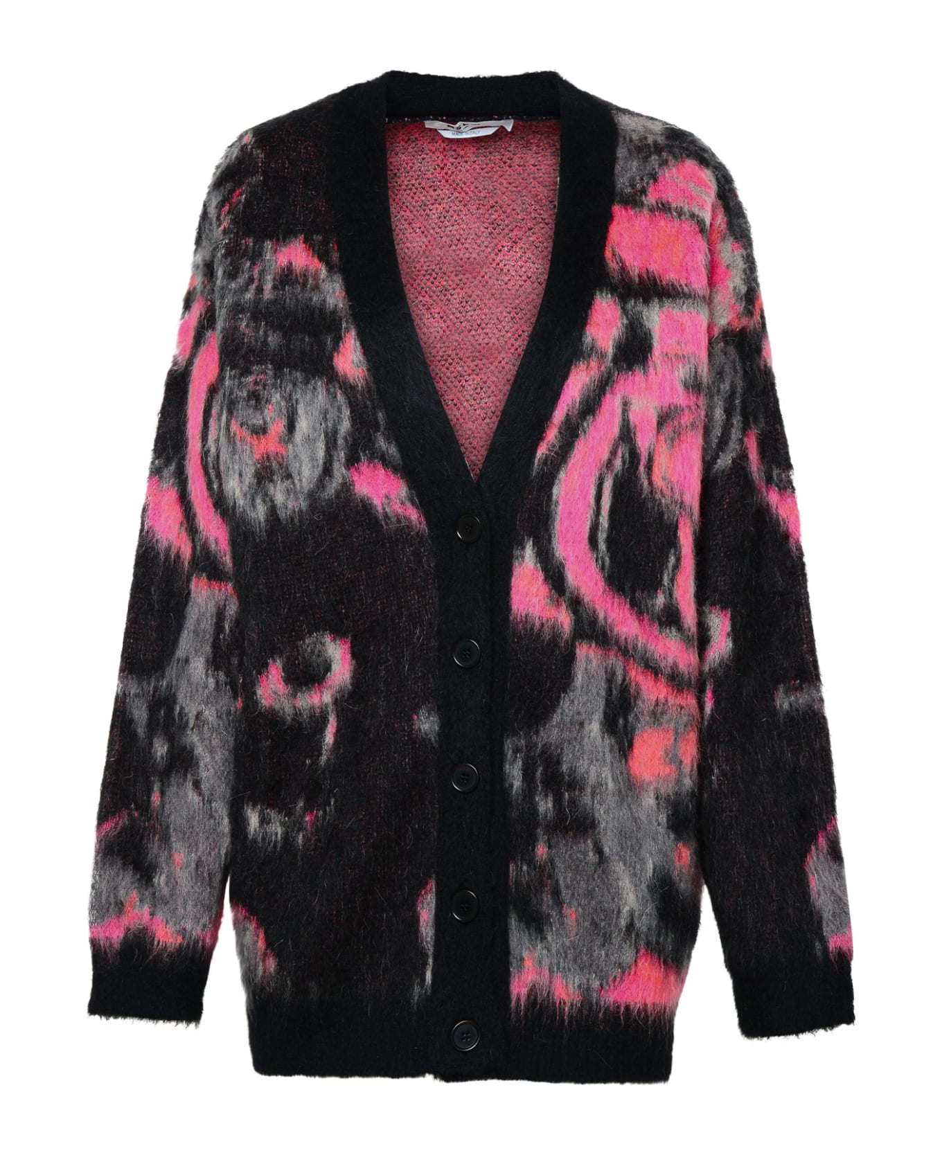MSGM Two-tone Mohair Blend Cardigan - Pink