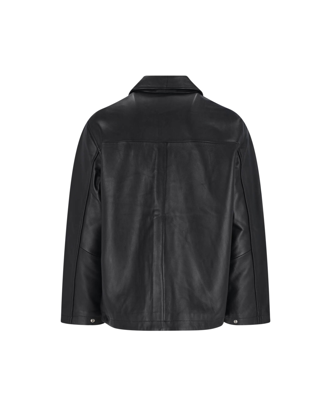 Sunflower Lamb Leather Jacket - Black  