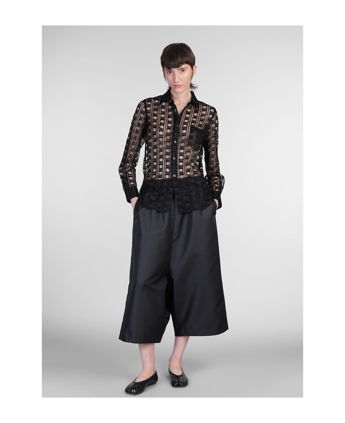 Comme des Garçons Shirt In Black Rayon - black