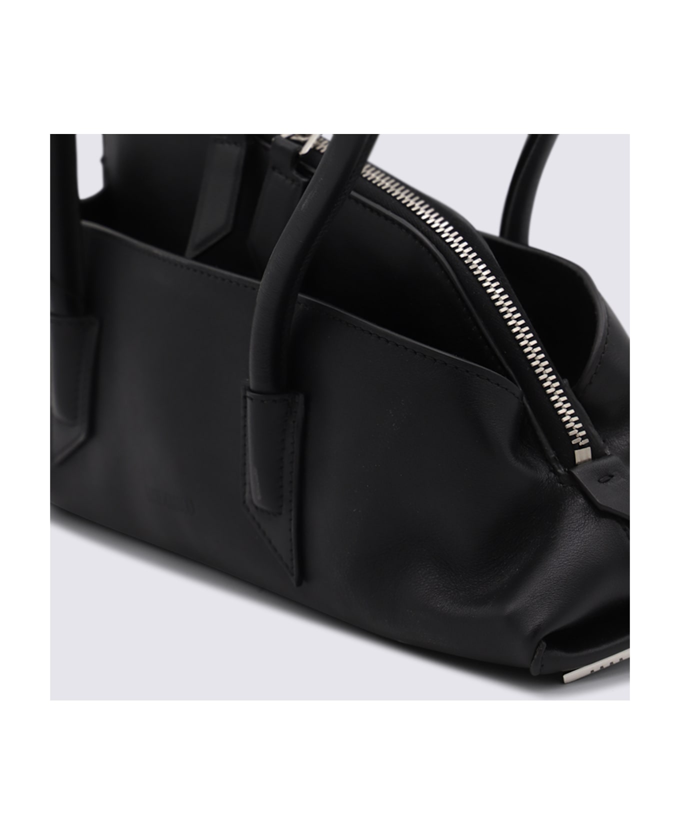 The Attico Black Leather La Passeggiata Small Shoulder Bag - Black