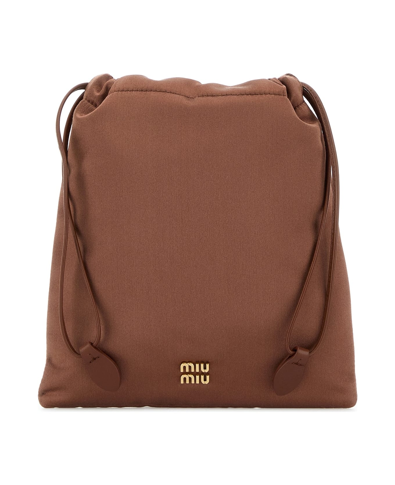 Miu Miu Brown Satin Pouch - CACAO