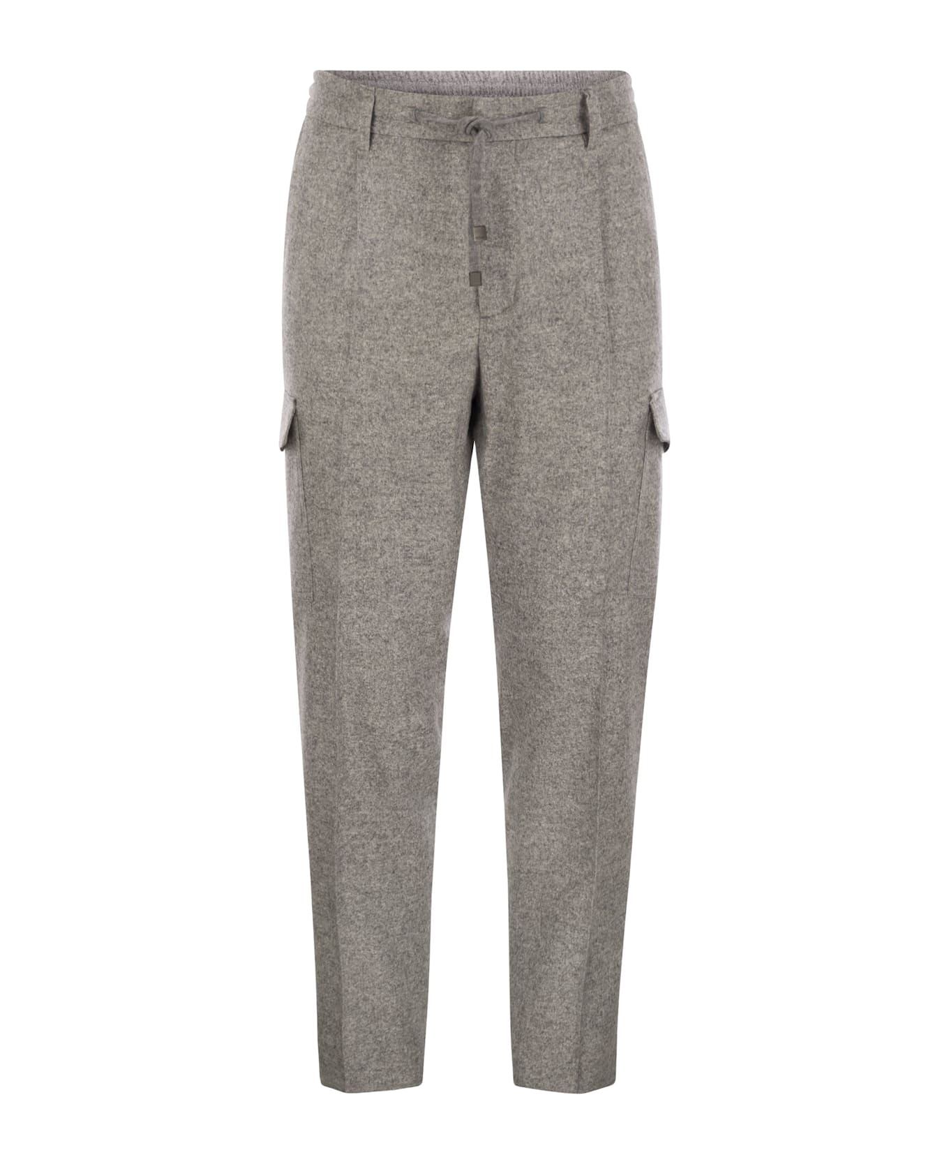 Peserico Wool, Silk And Cashmere Jogger Trousers - Grey