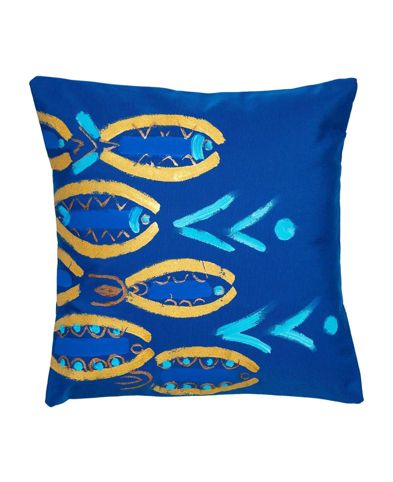Le Botteghe su Gologone Hand Painted Cushions 70x70 Cm - Blue Fantasy