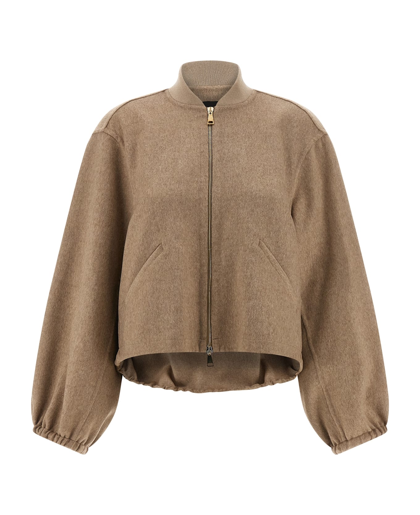 Fabiana Filippi Cashmere Bomber Jacket - Beige
