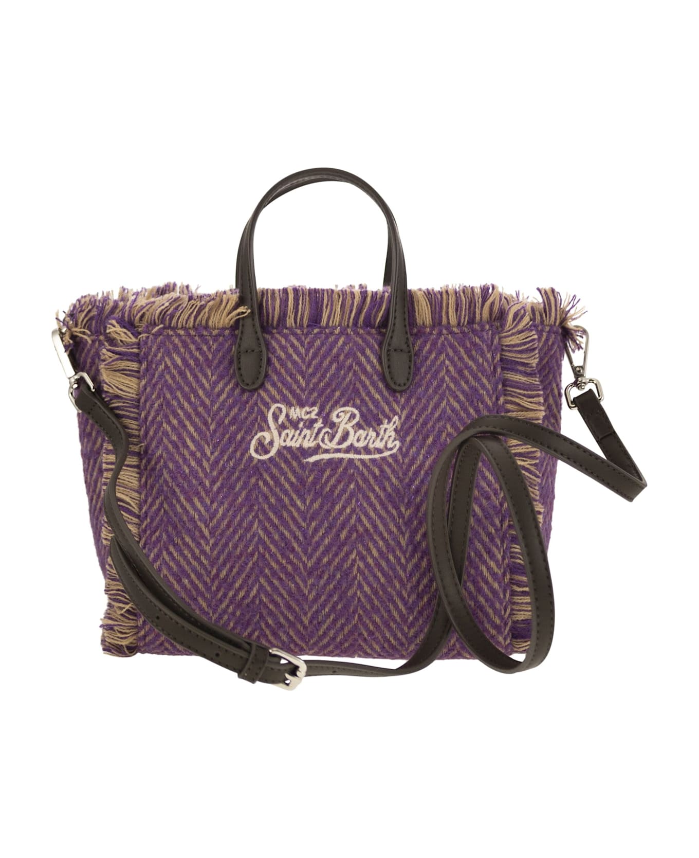 MC2 Saint Barth Mini Vanity Bag With Bangs And Embroidered Logo - Purple ショルダーバッグ