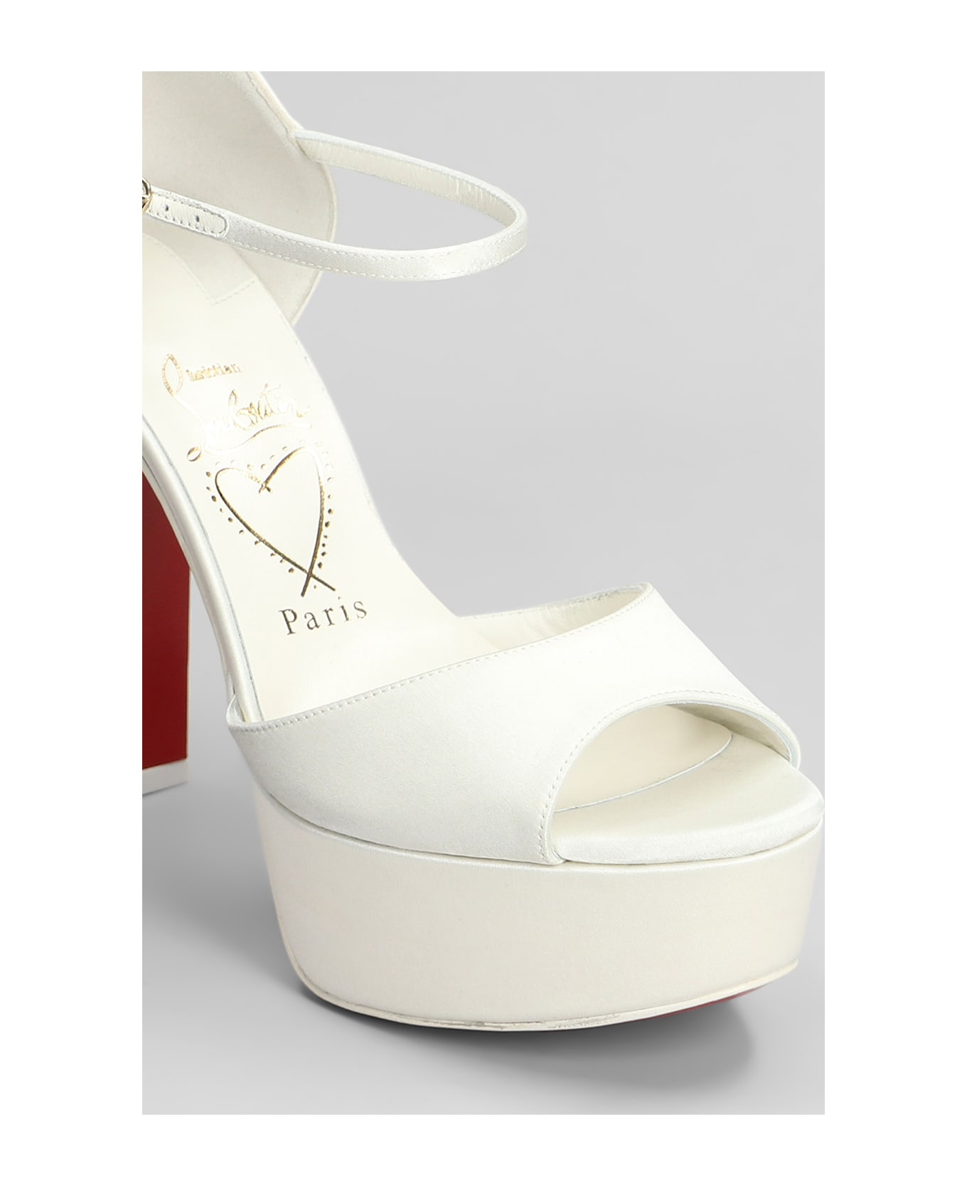 Christian Louboutin Sandaloo 130 Sandals In White Silk - white