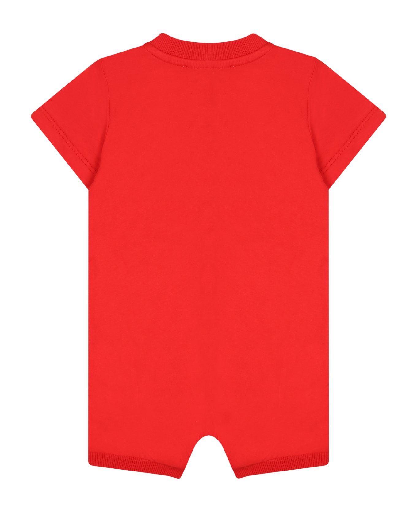 Moschino Red Romper For Baby Kids With Teddy Bear - Red