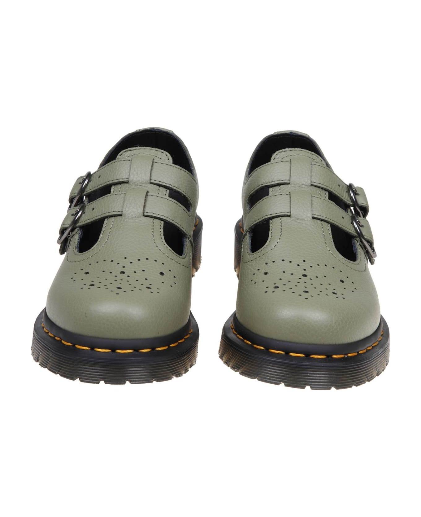 Dr. Martens 8065 Mary Jane Shoe In Olive Green Leather - Olive