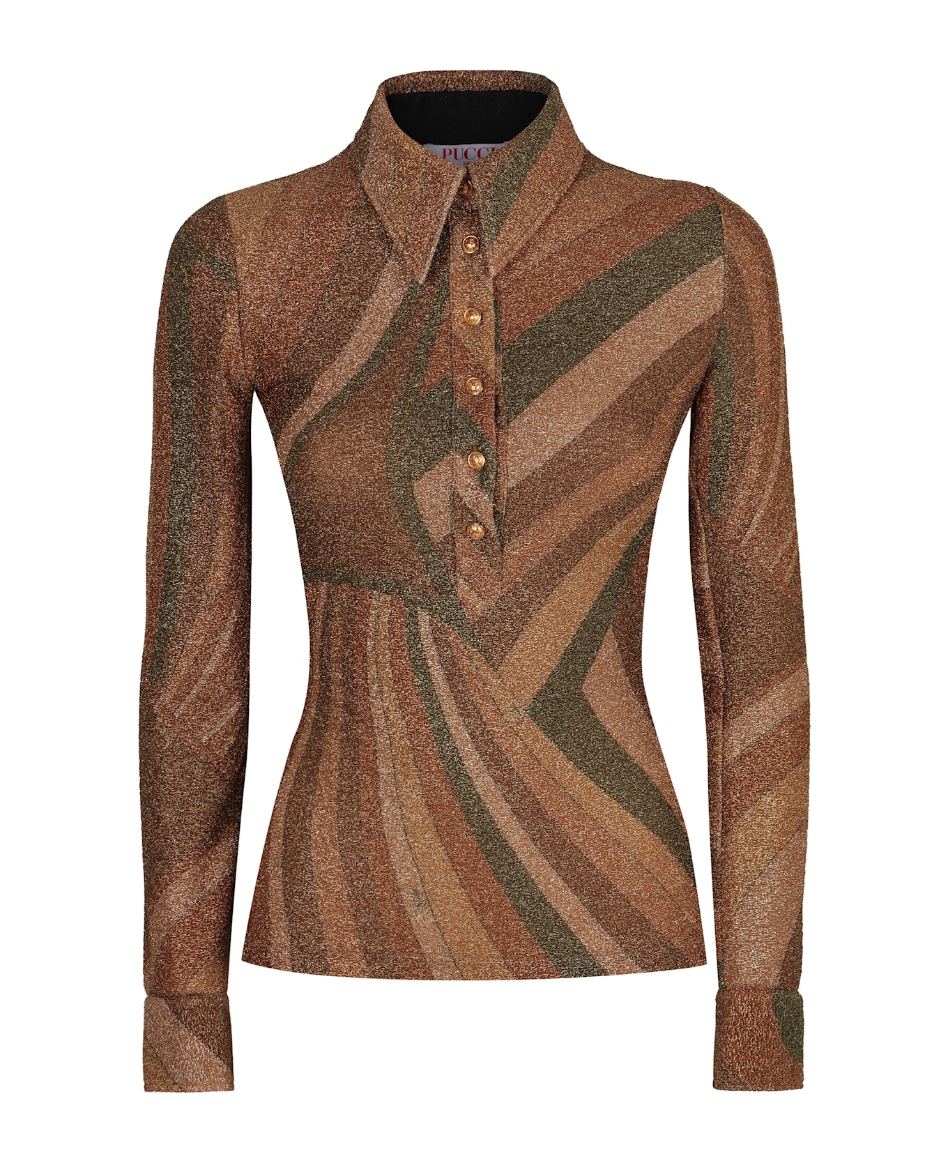 Pucci Polo In Jersey Lamé - Multicolor
