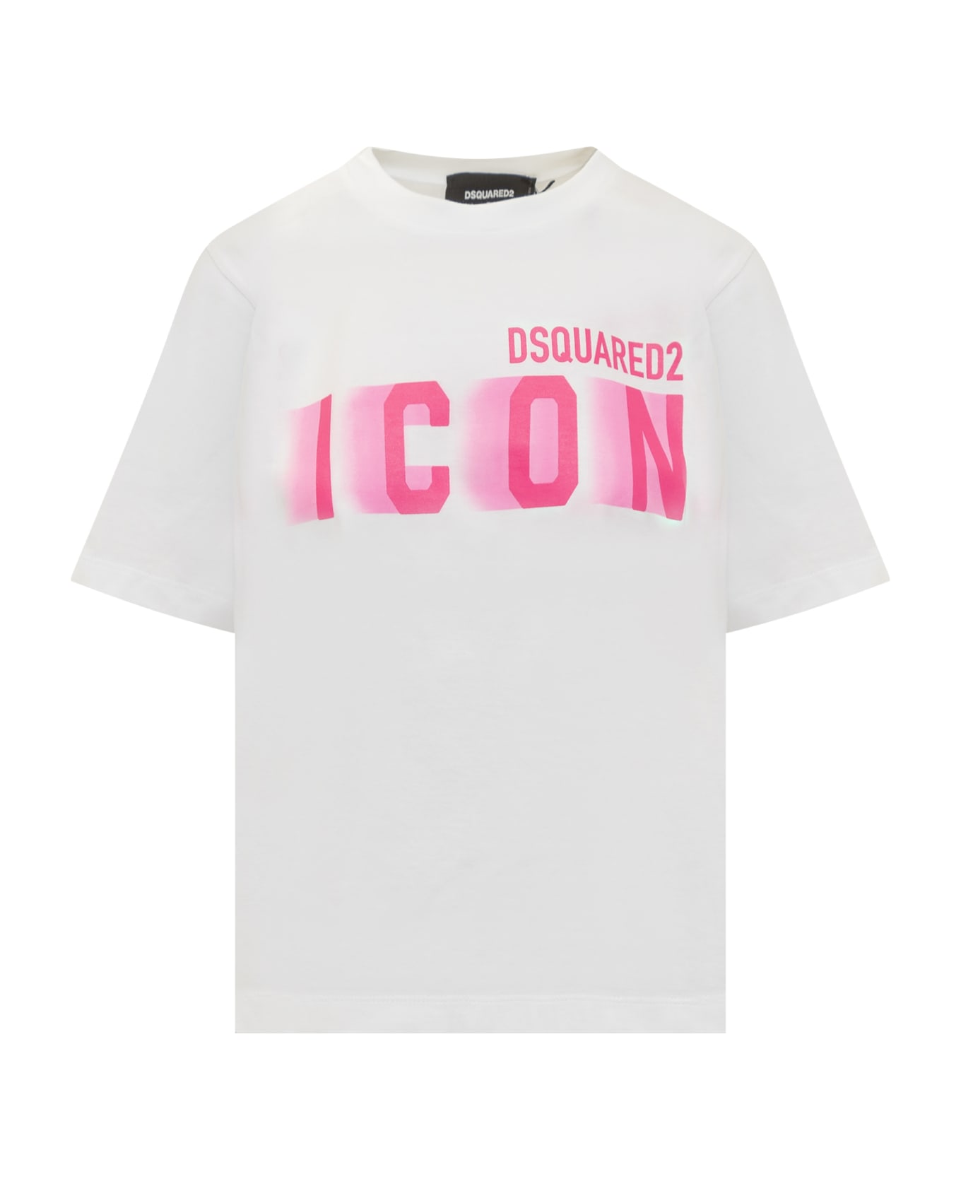 Dsquared2 Icon Blur Easy Fit T-shirt - WHITE-PINK FLUO