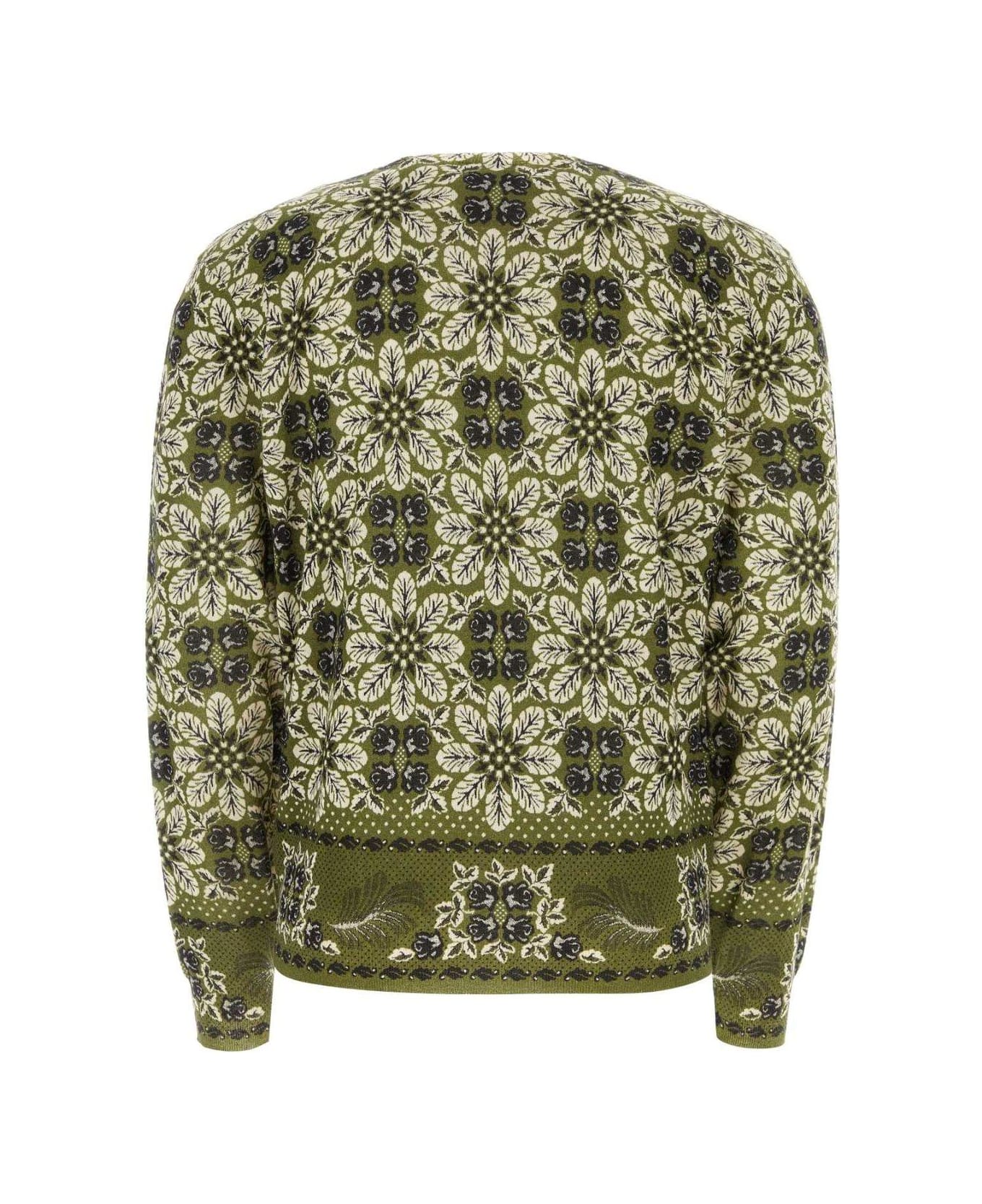 Etro Floral Pattern Knitted Jumper - Verde ニットウェア