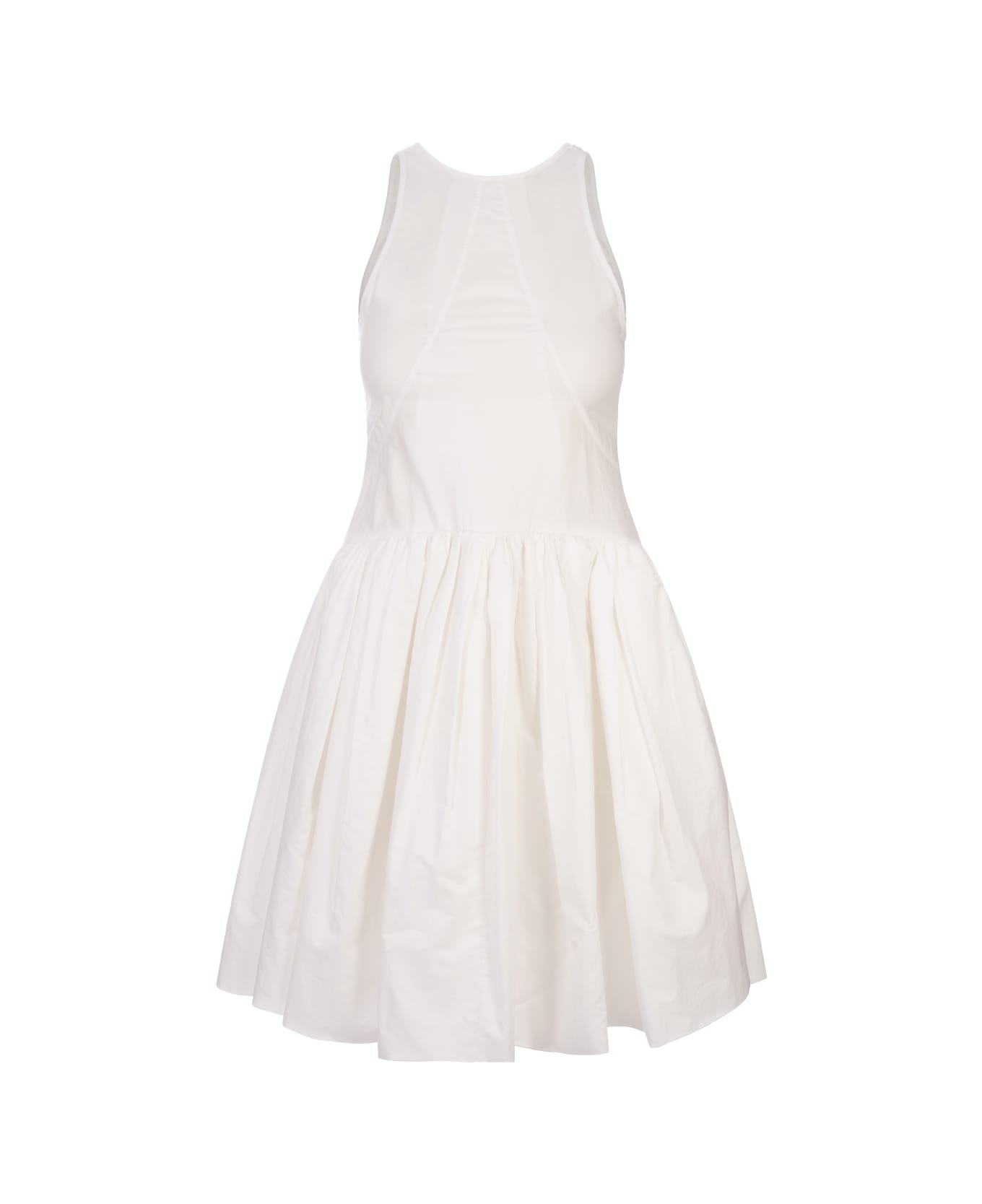 Jil Sander White Mini Sleeveless Dress - White