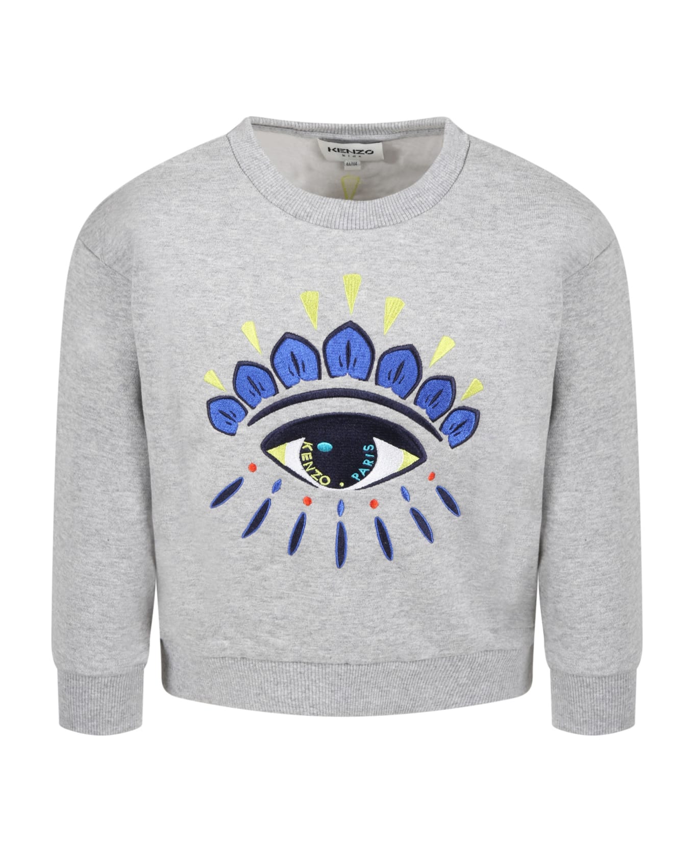 Kenzo Kids Grey Sweatshirt For Boy With Iconic Eye - Grey
