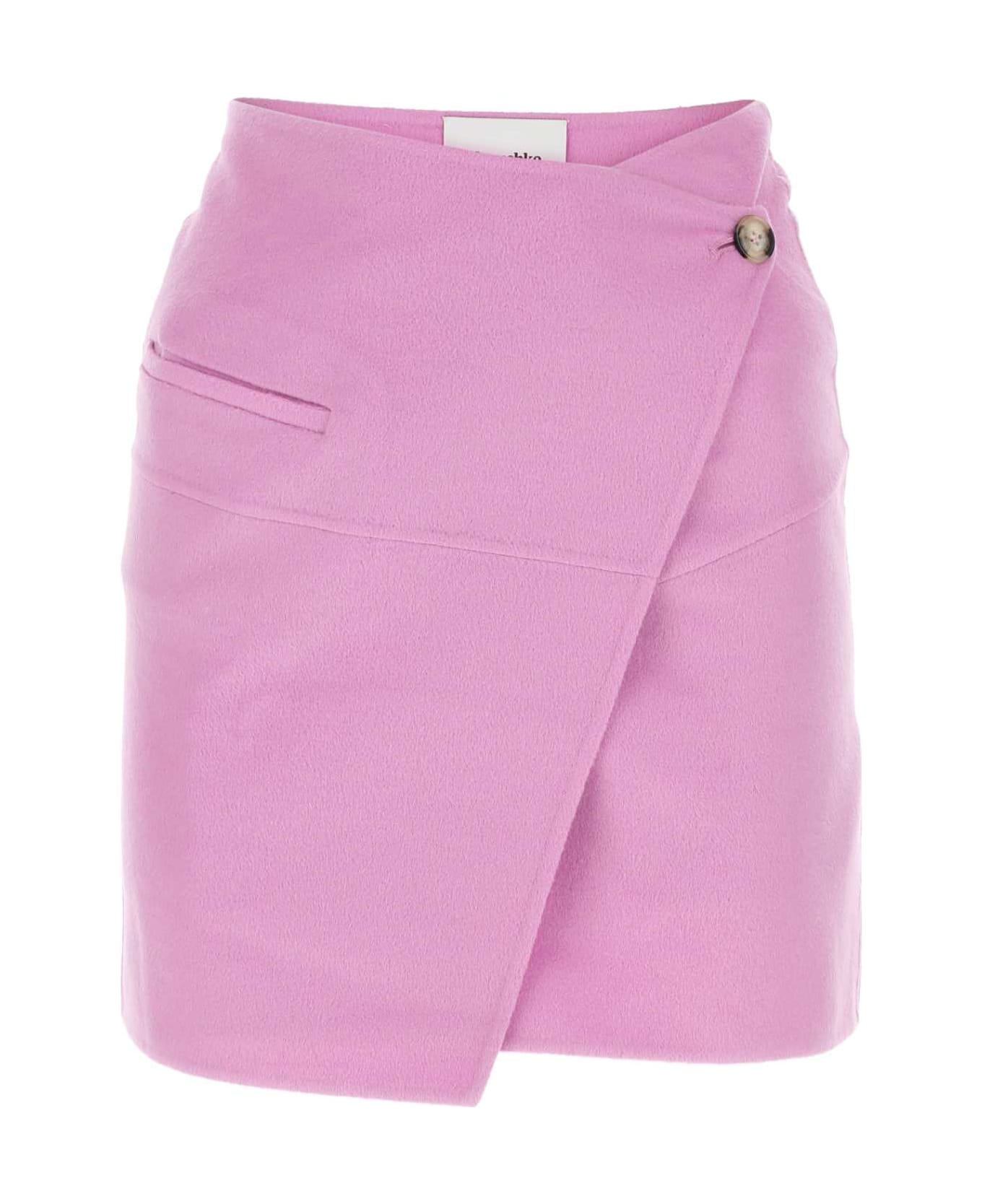 Nanushka Pink Wool Blend Mini Skirt - PINK