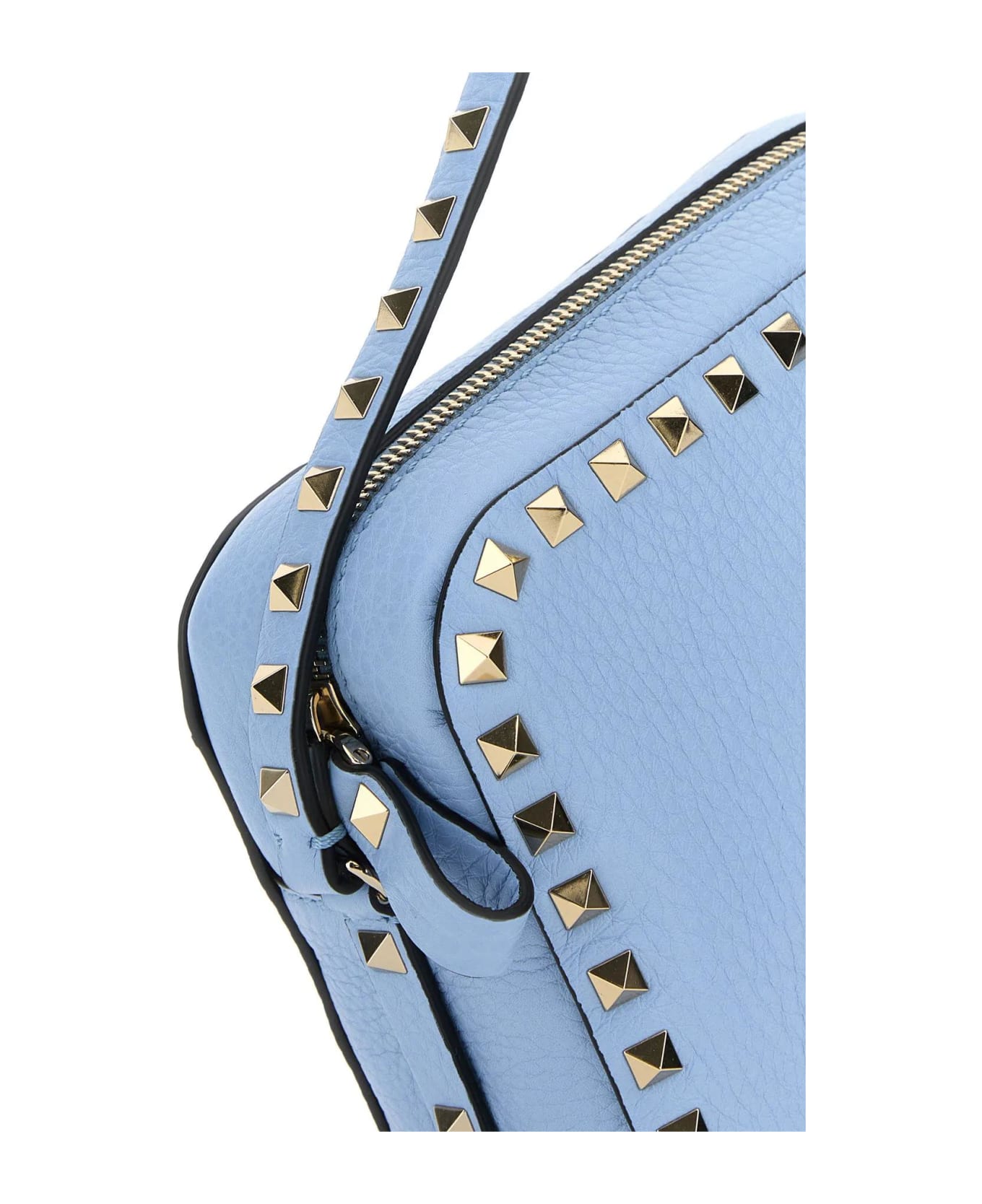 Valentino Garavani Light Blue Leather Rockstud Crossbody Bag - Blue