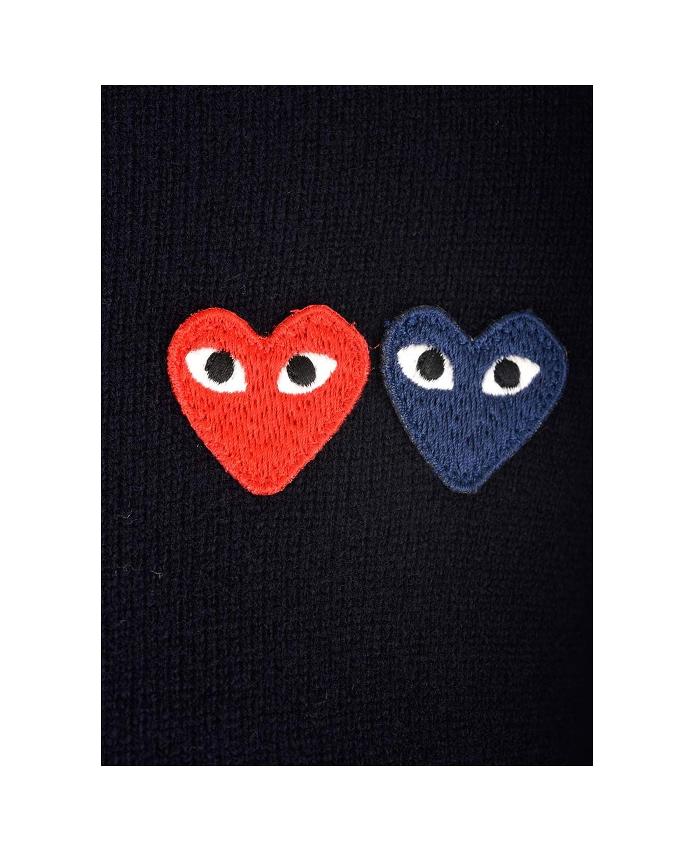 Comme des Garçons Play Crewneck Wool Cardigan - Navy