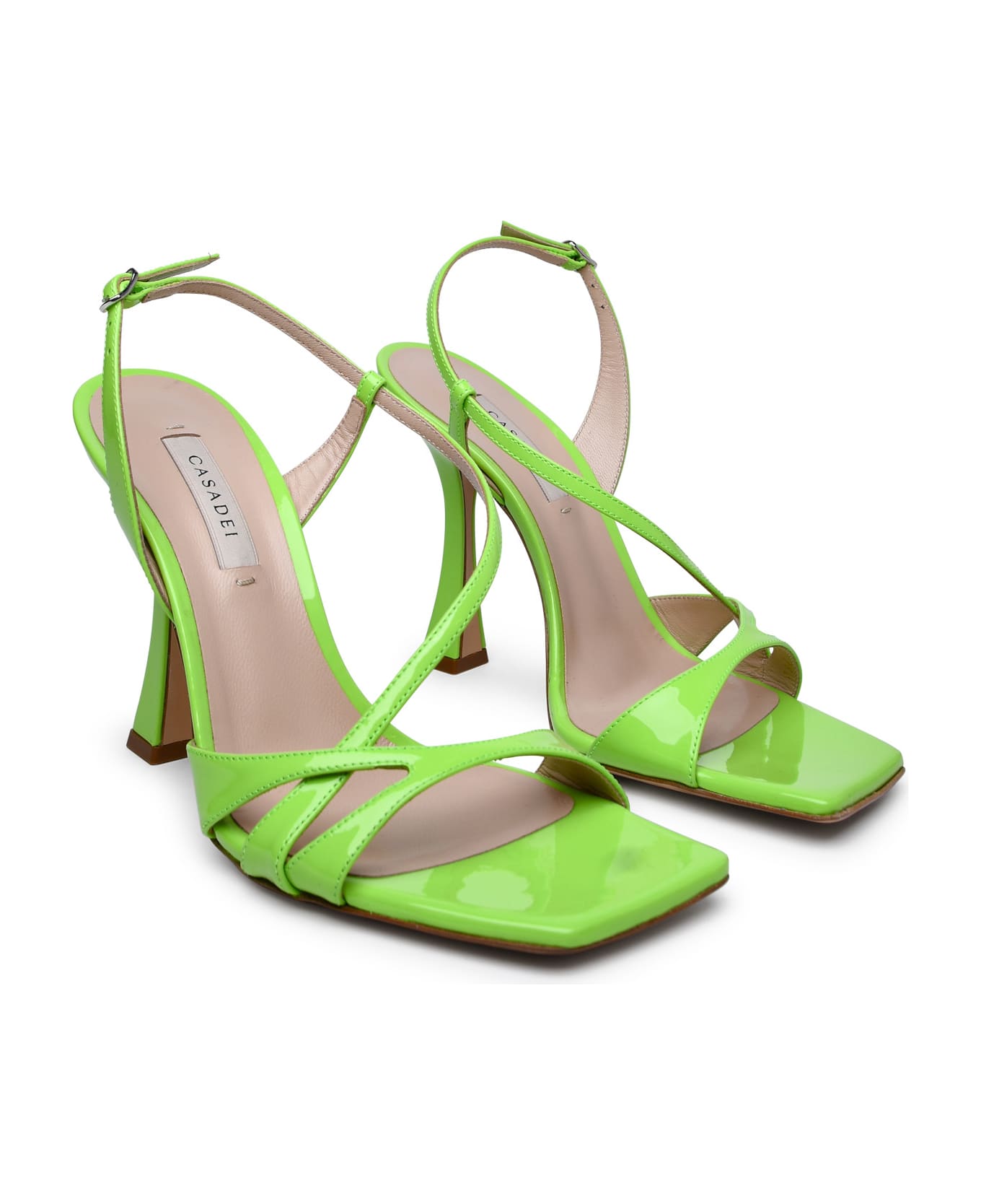 Casadei 'geraldine' Spirulina Leather Sandals - Green サンダル