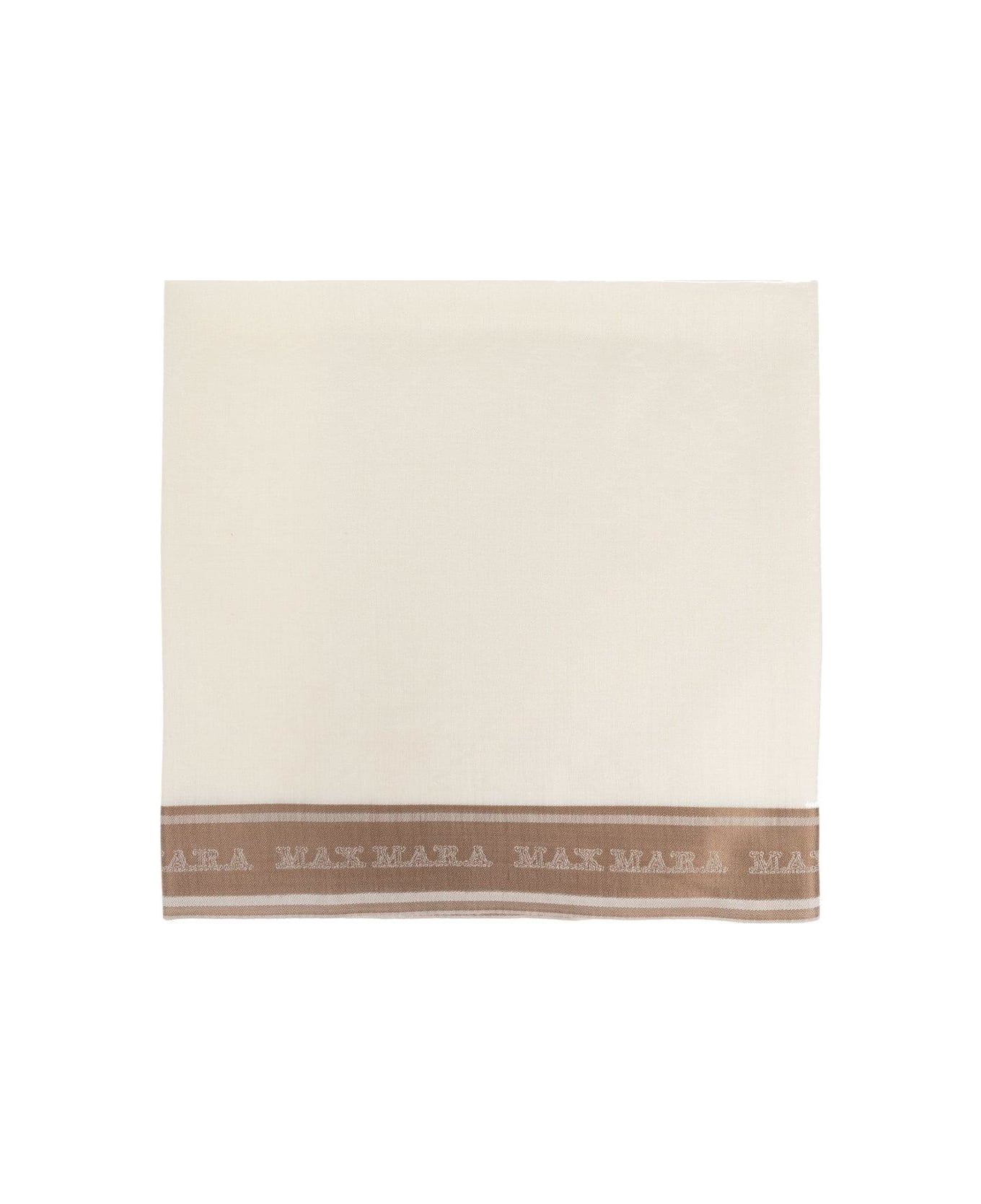 Max Mara Logo Detailed Scarf - Brown