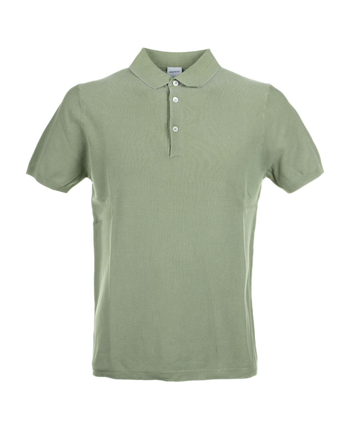 Aspesi Green Short-sleeved Polo Shirt - SALVIA