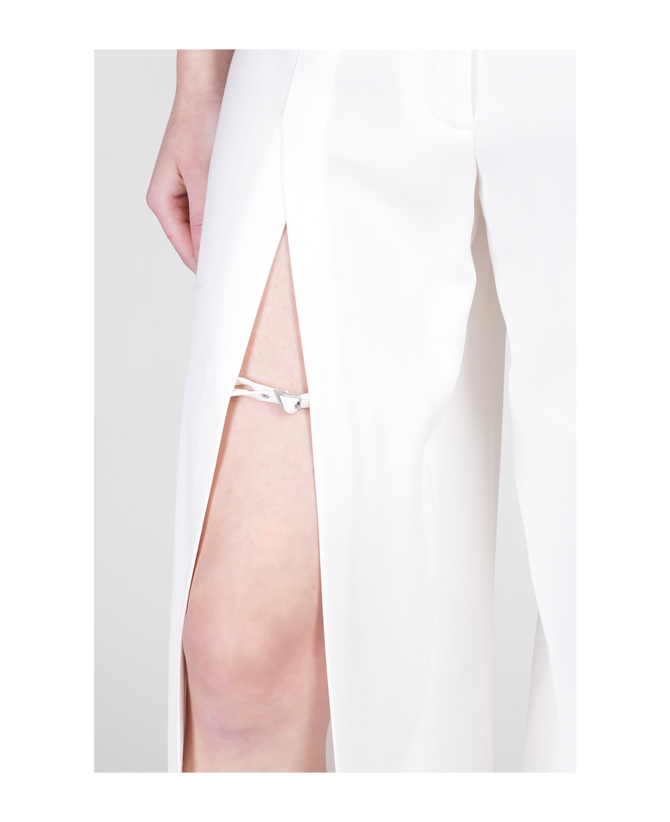 Mugler Pants In White Viscose - white