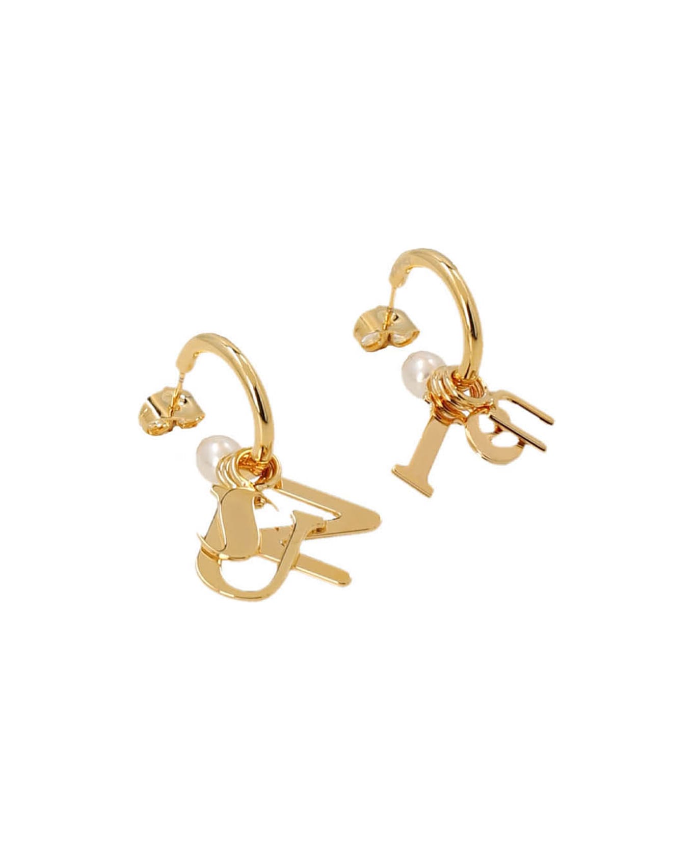 Sunnei Logo Pearl Earrings - Gold