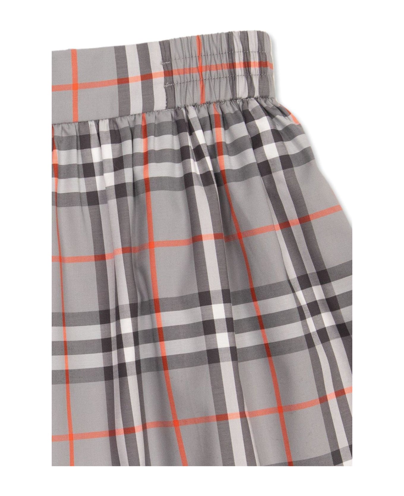 Burberry Checkered Elasticated Waist Skirt - Grigio ボトムス