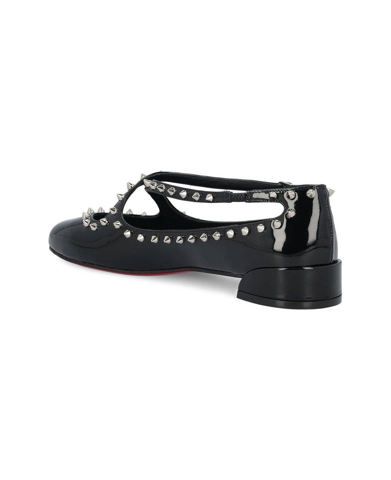 Christian Louboutin Pilouta Jane Spikes Ballerinas - BLACK